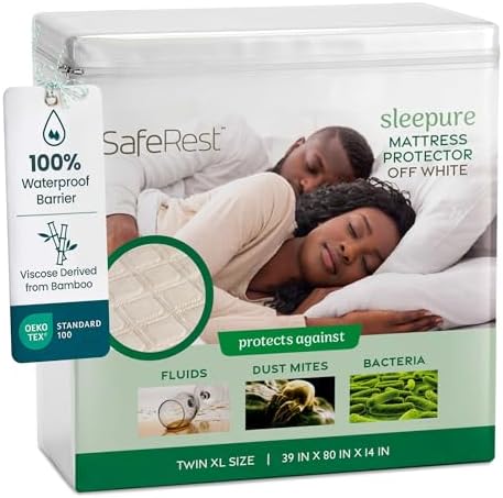 SafeRest Waterproof Twin XL Size Mattress Protector by SafeRest