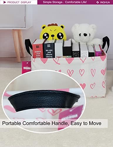 Rectangular Pink heart Storage Basket - Image 4