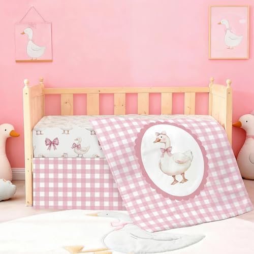 Hosuly 3 Pcs Bear Crib Bedding Set Nursery, Silly Goose - Image 6