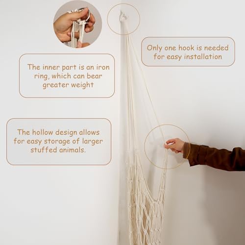 Amdermi Stuffed Animal Storage Hammock Corner Hanging Net Stuffy Animal Hammock - Image 6