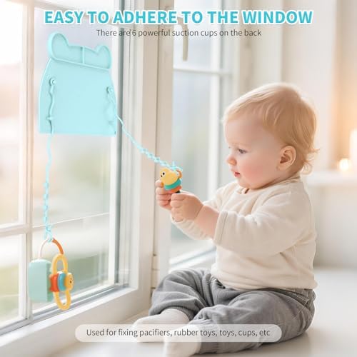 2 Pack Baby Silicone Mat，with Suction Base and 8 Stretchable Straps, Bear Food - Image 3