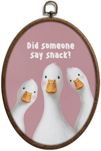 Silly Goose Kitchen Decor, Did Someone Say Snack Oval Wall Art, Waterproof by Unknown