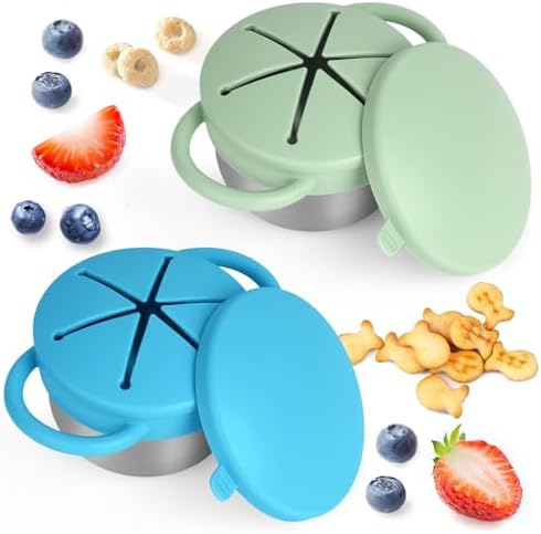 Daximo 2 Pack Snack Cups for Toddlers Spill Proof by Daximo