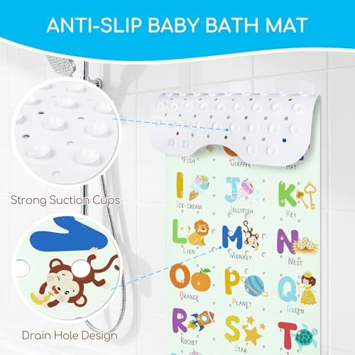 Baby Bath Mat for Tub, Non Slip Kids Bath Shower Mat - Image 4