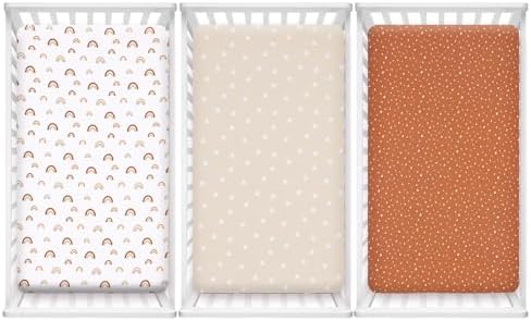PHF 3 Pack Soft Rainbow Crib Sheets Fitted, Silky Comfy Breathable Baby Sheets - Image 6