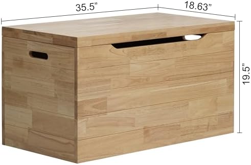 eHemco Solid Hardwood Storage Trunk, 35.5x18.63x19.5 - Image 3