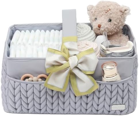 Luxurious Baby Diaper Caddy, Nursery Storage Basket by LUKJOJO