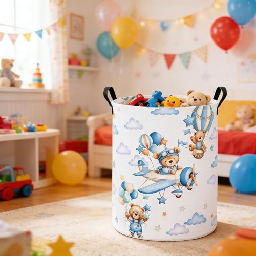 Foldable Waterproof Round Fabric Laundry Basket Home - Image 6