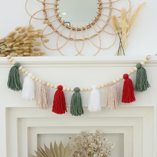 Boho Christmas Tassel Garland Wall Hanging Banner - Image 2
