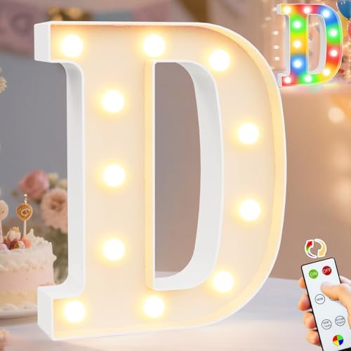 Pooqla LED Light Up Letters, Warm White and Colorful Lighted Marquee Letters by Pooqla