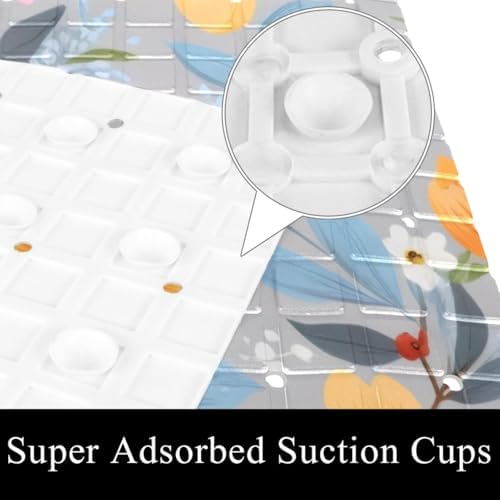 Bath Tub Shower Mat, Washable Bathtub Floor Mats, Suction Cups and Drain Holes - Image 3