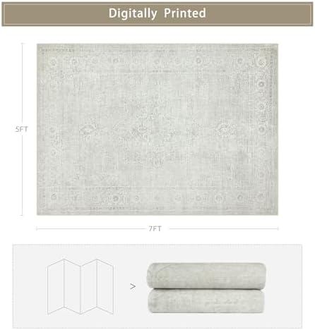 5x7 Washable Area Rugs for Living Room, Dining Room - Image 2