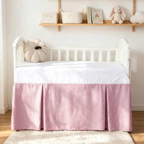 Crib Skirt Dust Ruffle, 100% Egyptian Cotton 400 Thread Count Soft Breathable by ShunjieHome