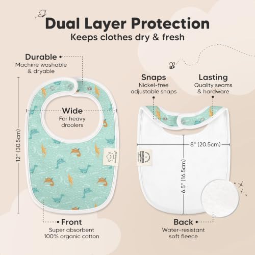 KeaBabies 8-Pack Organic Baby Bibs - Image 3
