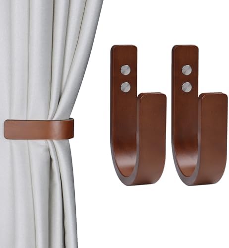 2 Pack Curtain Tiebacks & Holdbacks Wood Curtain Holder by OCIOLI
