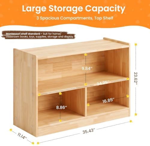Sosola Large Kids Toy Storage & Cube Storage Organizer, 3 Compartment Solid - Image 2