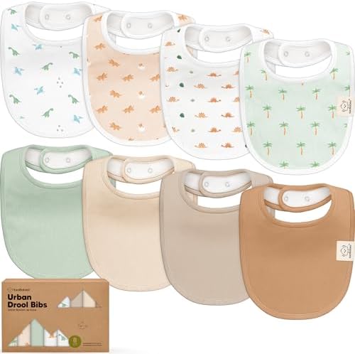 KeaBabies 8-Pack Organic Baby Bibs by KeaBabies