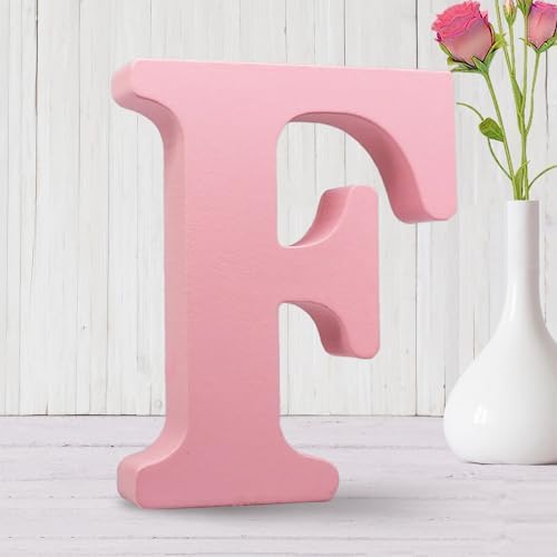 AOCEAN 6 Inch Pink Wood Letters Unfinished Wooden Letters by AOCEAN