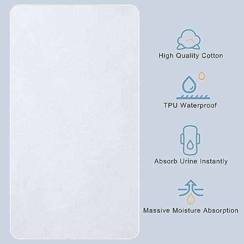 Flannel Crib Protector Pad，100％ Waterproof Mattress Protector Pad, One Size - Image 6
