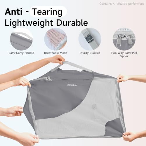 OlarHike 9 Set Packing Cubes for Travel, Gifts for Women Mom, Anti-Tearing - Image 4