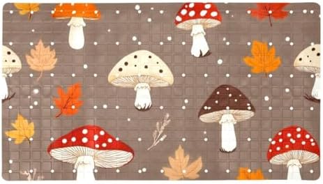 Bathtub Mat Non Slip 26.8x15.1In, Forest Mushrooms Bath Mat by Anna+Cowper
