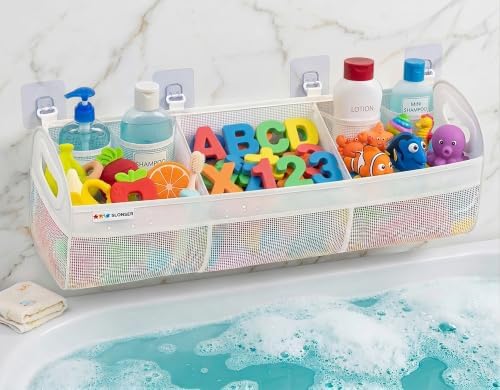 Bath Toy Storage for Bathtub – Large Bath Toy Holder & Bath Toy Net, Kids by slonser