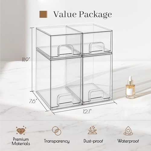 TIPGO Clear Stackable Storage Drawers, Baby Bottle Organizer, Easily-Access - Image 3