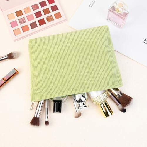 SOIDRAM 2 Pcs Corduroy Makeup Bag Large Cosmetic Bag Toiletry Bag Makeup Pouch - Image 5