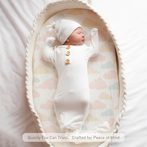 Muslin Bassinet Sheets 2 Pack, Universal Cotton Fitted Baby Mattress Sheet - Image 6