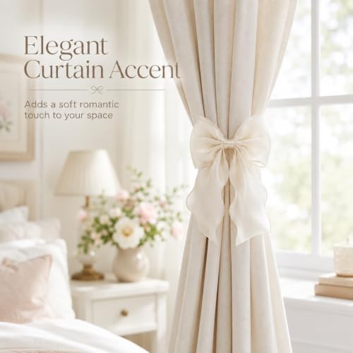 2 Pack French Lace Bow Curtain Tiebacks - Image 3