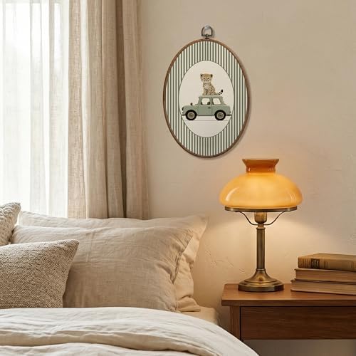 SONMYSULIL Leopard Car Nursery Wall Art Decor, Animal Nursery Oval Wall Hanging - Image 2