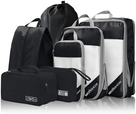 NICOSHOW 7 Set Compression Packing Cubes by NICOSHOW