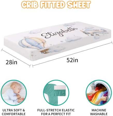 Custom Baby Girl Minky Crib Bedding Set, Air Balloon Bedding 3 Pcs Set - Image 3