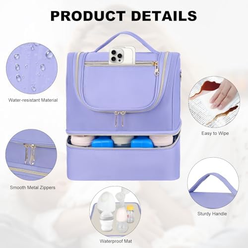 Wearable Breast Pump Bag with Cooler Compartment Fits - Image 5