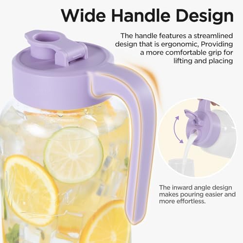 Mason Jar Pitcher, 64 oz, Glass Pitcher - Image 2