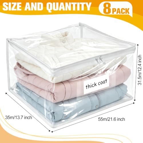 Plastic Storage Bags with Easy-Glide Zipper, Durable Clear Vinyl Zippered - Image 3