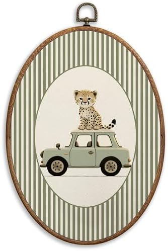 SONMYSULIL Leopard Car Nursery Wall Art Decor, Animal Nursery Oval Wall Hanging by Unknown