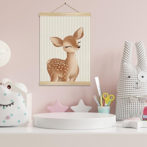 You found a duck Cute Little Deer Wall Art Decor, Nordic Woodland Animal Wall - Image 2