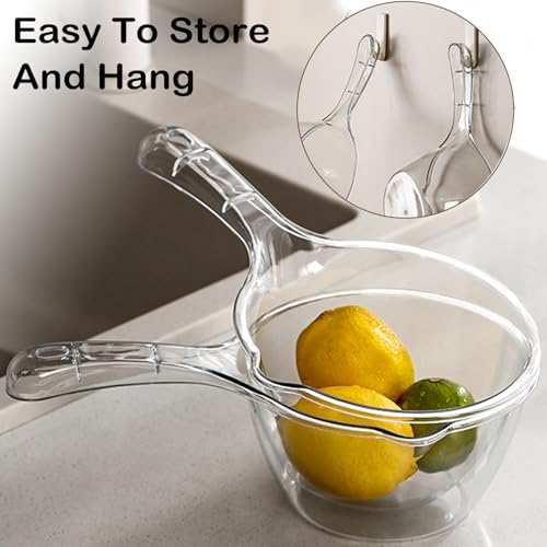 2-Pack Medium Transparent Plastic Water Ladle, Kitchen & Bathroom Scoop - Image 4