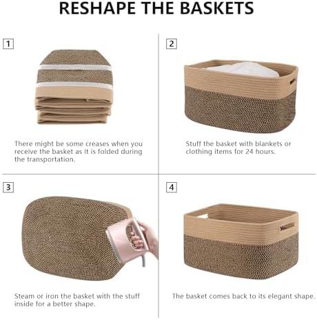4 Pack Storage Baskets for Organizing, Woven Baskets for Shelves - Image 6