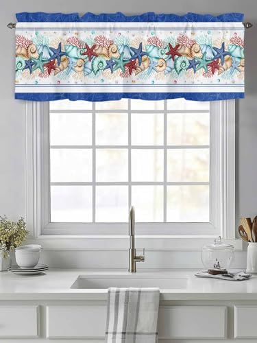 Vandarllin Coastal Beach Kitchen Curtains Valances - Image 2