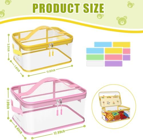 8 Pack Large Clear Toy Storage Bags - Image 2