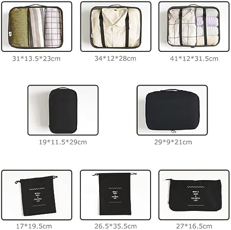 LANSKLBD 6/8 Set Packing Cubes for Suitcases Travel Luggage Packing Organizers - Image 3