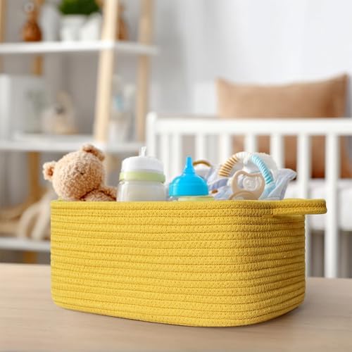 Cute Yellow Gift Basket, Woven Baskets - Image 6