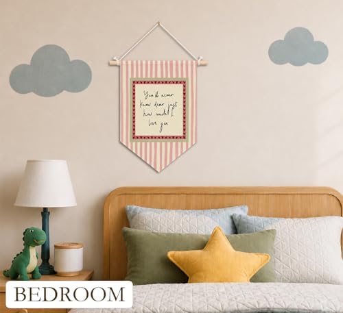 KDHTY Pink Girl Nursery Canvas Hanging Pennant Flag Banner, You'll Never Know - Image 2