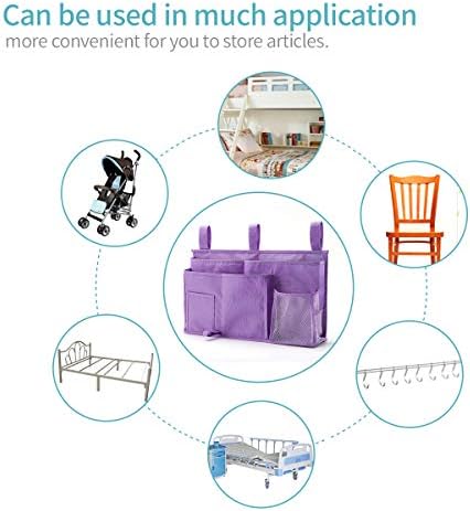 Bseash Bunk Bed Organizer, Bedside Caddy Hanging Bed Organizer Storage Bag 8 - Image 5