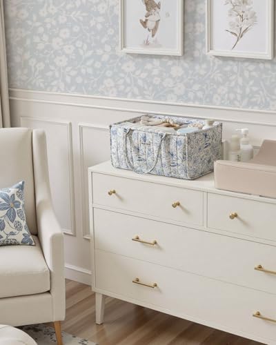 Blissful Diary Floral Diaper Caddy Organizer, Storage Basket - Image 5