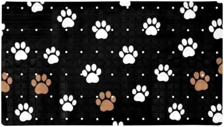 Bathtub Mat Non Slip 26.8x15.1In, Dogs Footprints Bath Mat by Anna+Cowper
