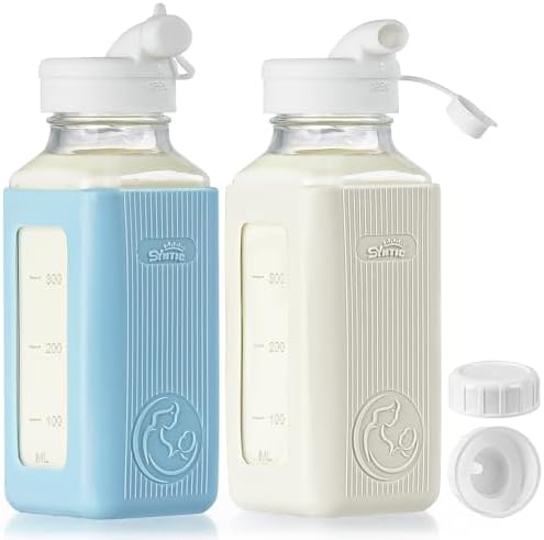 Syntic 2 Pack 16 Oz Glass Breastmilk Storage Bottles by Syntic