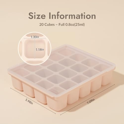 Baby Food Storage Silicone Cubes, Ocean Blue, 20 Cubes 0.8oz - Image 3